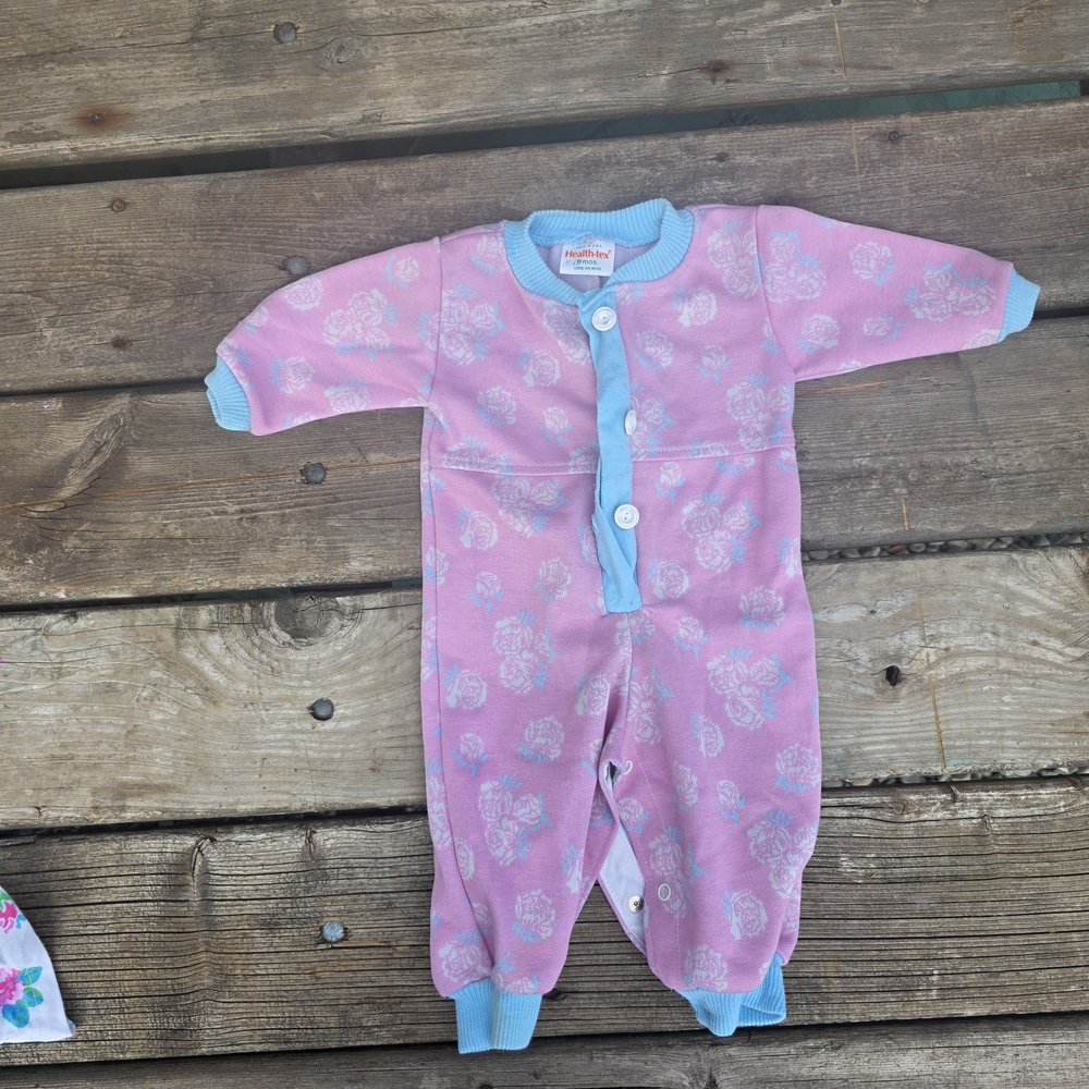 Vintage Healthtex Pink and Blue Floral One Piece